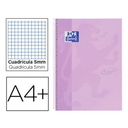 Oxford Cuaderno con Espiral Europeanbook 1 A4+ 80 Hojas Malva Pastel